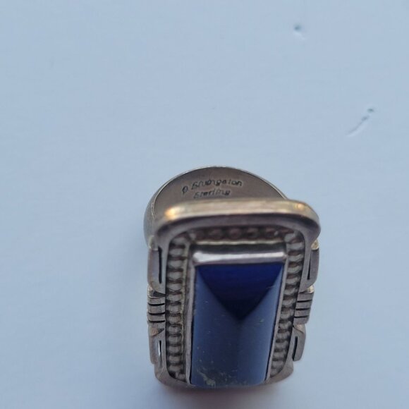 Vintage Sterling Silver & Lapis Lazuli Statement Ring D Livingston - Picture 9 of 15